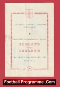 England v Ireland 1953 – Lincoln City FC Amateur International
