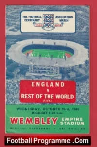 England v Rest Of The World 1963 – Autographed by Bobby Charlton