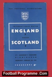 England v Scotland 1957 – at Birmingham + Brian Clough