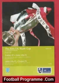 Everton v Aston Villa 2002 – Youth Cup Final – Wayne Rooney Double Issue
