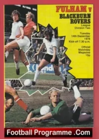 Fulham v Blackburn Rovers 1976 –  George Best + Bobby Moore