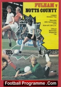 Fulham v Notts County 1976 – Bobby Moore George Best + Marsh