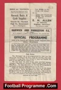 Harwich Parkeston v Chelmsford City 1953 – Reserves Match