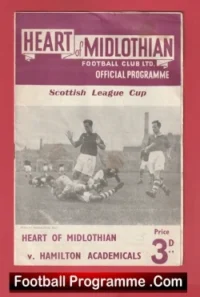 Heart Of Midlothian v Hamilton Academical 1953 – 1950s Hearts