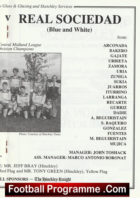 Hinckley Town v Real Sociedad 1987 - Image 4