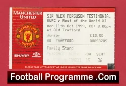 Manchester United Alex Ferguson Testimonial Football Ticket 1999 - football memorabilia