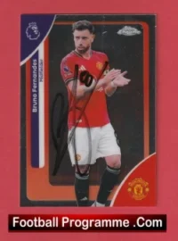 Manchester United Bruno Fernandes Autograph Signed Football Card Man Utd