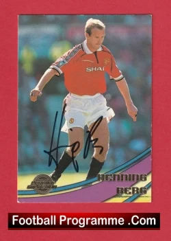 Manchester United Henning Berg Autograph Signed Football Card Man Utd - football programme