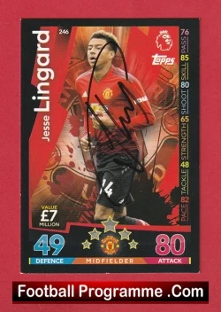 Manchester United Jesse Lingard Autograph Signed Football Card Man Utd - football programme