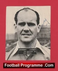Manchester United Johnny Carey Signed Picture 1950s