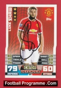 Manchester United Luke Shaw Autograph Signed Football Card Man Utd
