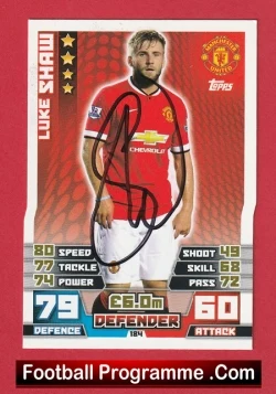 Manchester United Luke Shaw Autograph Signed Football Card Man Utd - football programme