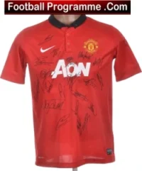 Manchester United Multi Signed Football Shirt Man Utd 2013/14 + Fergie Rooney