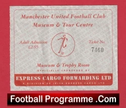 Manchester United Museum Visitors Centre Football Ticket Early 1980s - football memorabilia