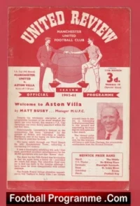 Manchester United v Aston Villa 1963 – Emergency Issue Red