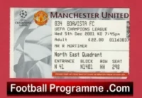 Manchester United v Boavista 2001 – Match Ticket