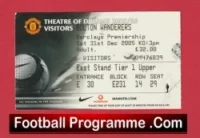 Manchester United v Bolton Wanderers 2005 – Football Ticket