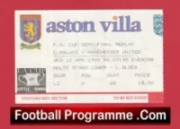 Manchester United v Crystal Palace 1995 – FA Cup Semi Final Replay Ticket