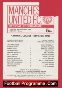 Manchester United v Derby County 1985 – Reserves Gordon McQueen