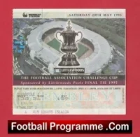 Manchester United v Everton 1995 – FA Cup Final Match Ticket