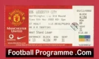 Manchester United v Leicester City 2002 – League Cup Football Ticket