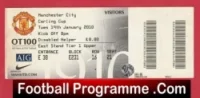 Manchester United v Manchester City 2010 – League Cup Match Ticket