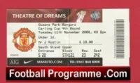 Manchester United v QPR 2008 – Football Ticket Man Utd