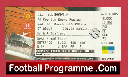 Manchester United v Southampton 2005 - Ticket - Match Not Played - Image 2