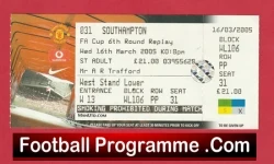 Manchester United v Southampton 2005 - Ticket - Match Not Played - football memorabilia