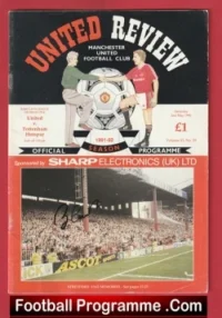 Manchester United v Tottenham 1992 – Signed Bobby Charlton + Denis Law