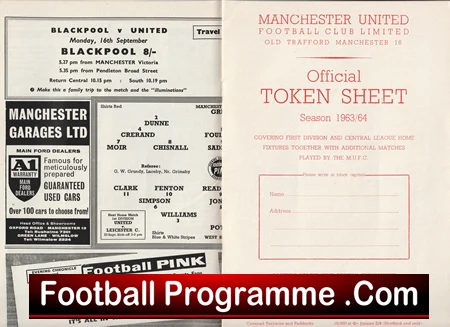Manchester United v WBA 1963 - George Best Debut First Game + Token Sheet - Image 3