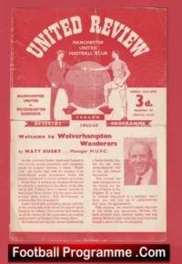 Manchester United v Wolves 1963 – Man Utd 63 Emergency Red Issue