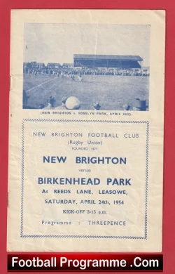 New Brighton Rugby v Birkenhead 1954 - rugby programme
