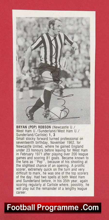 Newcastle United Bryan Pop Robson Signed Picture - Image 2