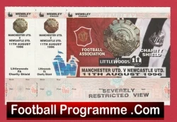 Newcastle United v Manchester United 1996 - Charity Shield Ticket - football memorabilia