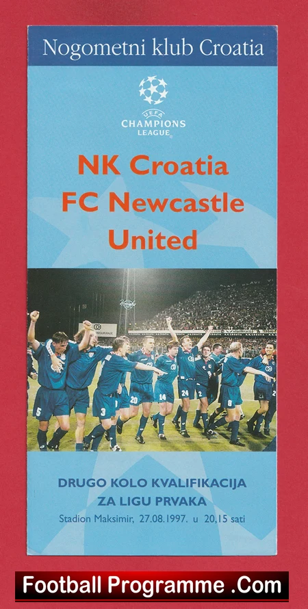 NK Croatia v Newcastle United 1997 - Plus Ticket - Image 2