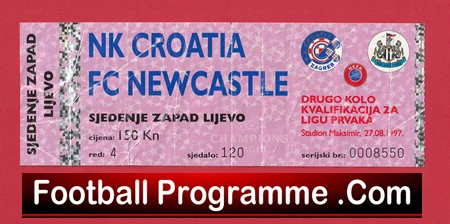 NK Croatia v Newcastle United 1997 - Plus Ticket - Image 4