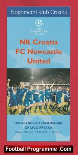 NK Croatia v Newcastle United 1997 - Plus Ticket - football memorabilia