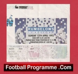 Nottingham Forest v Manchester United 1992 - League Cup Final Ticket - football memorabilia