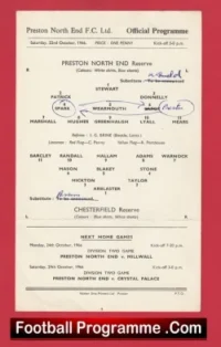 Preston North End v Chesterfield 1966 – Reserves Match