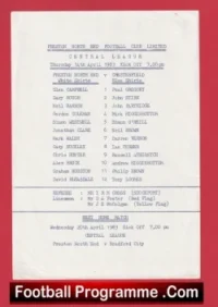 Preston North End v Chesterfield 1983 – Reserves Match