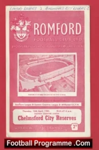Romford v Chelmsford City 1962 – Reserves Game
