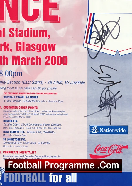 Scotland v France 2000 - Multi Signed Poster Inaugural Match - Image 3