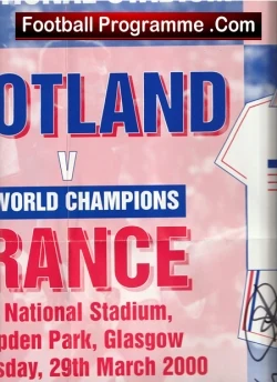 Scotland v France 2000 - Multi Signed Poster Inaugural Match - football programme