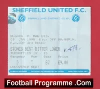 Sheffield United v Manchester United 1995 – Football Ticket