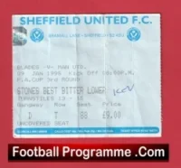 Sheffield United v Manchester United 1995 – Football Ticket