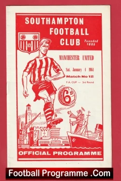 Southampton v Manchester United 1964 - FA Cup 2nd Date - football programme