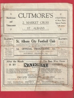 St Albans City v Dulwich Hamlet 1929 - 1920s Football Programme - football programme