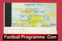 Sweden v England 2004 – Football Ticket