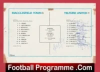 Telford United Football Club Multi Signed Team Page 1969 1970